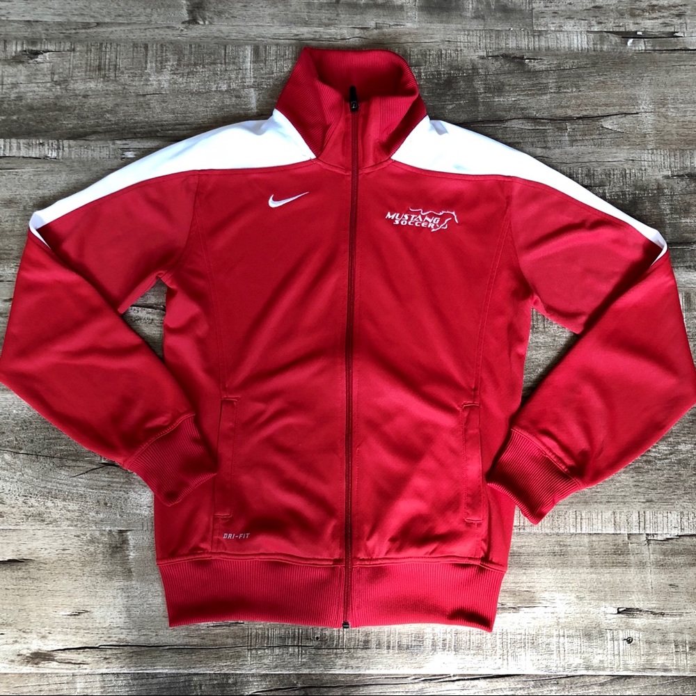 Nike women’s soccer warm up jacket red white Med